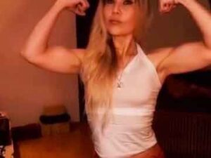 Russian Beauty Angela Flexing Her Peaked Biceps