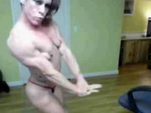 Mature Female Bodybuilder Does Webcam Show