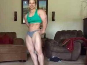 Teen Female Bodybuilder Shows Off Her Muscles On Cam